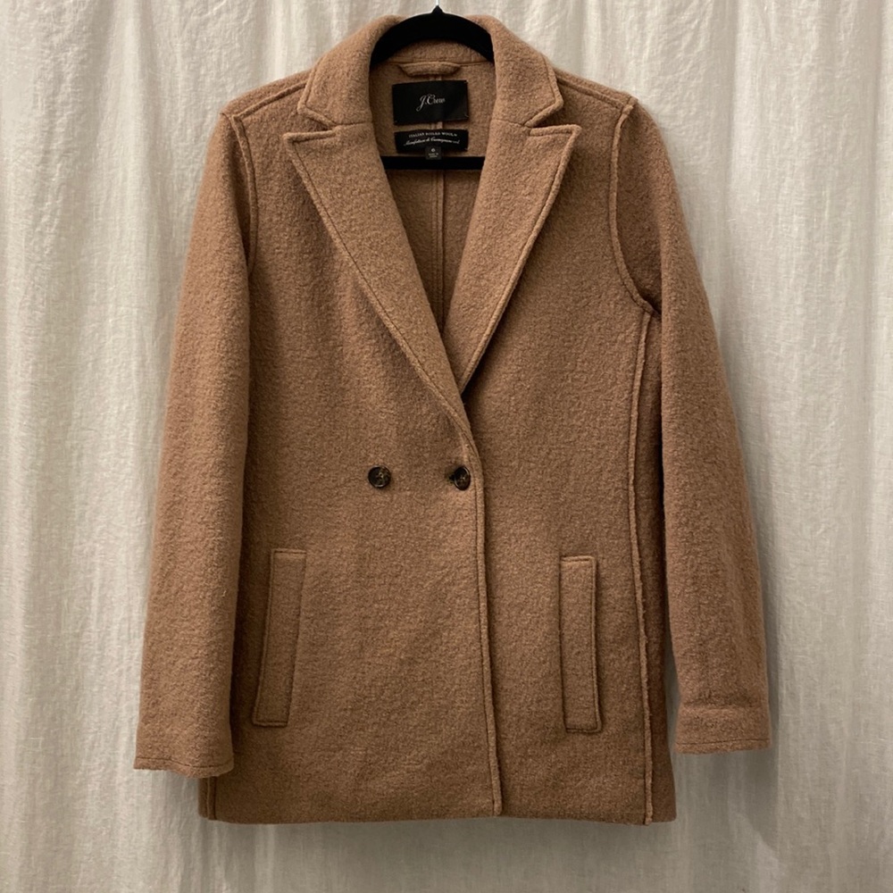 J Crew New Daphne Topcoat Italian Boiled Wool Coat Size 6